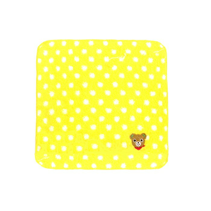 【展示品】■ミニタオルハンカチ 約20×20cm 1枚■ ビビットシリーズ/ハンカチタオル/ハンカチ 子供/キャラクター/タオルハンカチ/ミニハンカチ/小物/タオル/お手拭き/保育園/幼稚園/園児/カラフル/くま/キャラクター ハンカチ/アニマル/ベア/イエロー