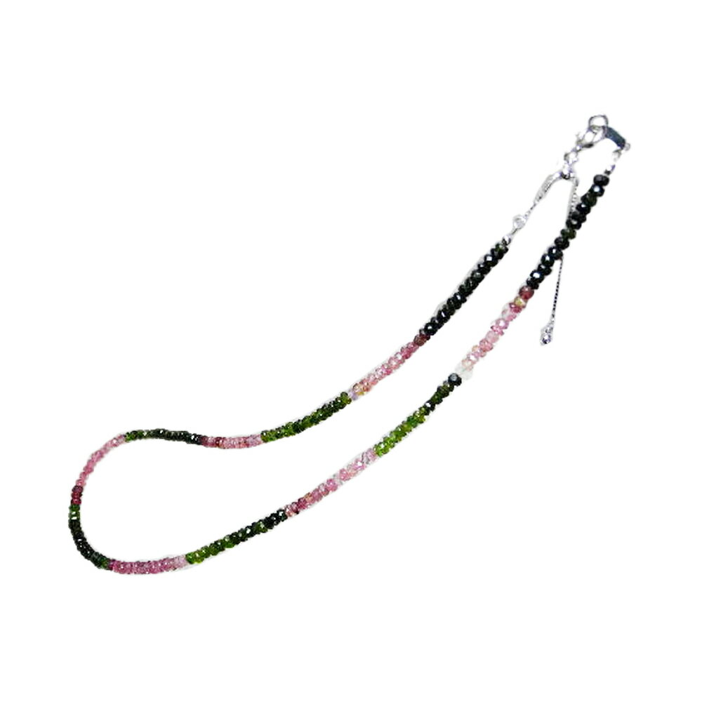 【クーポンで10%OFF】マルチカラートルマリン カット ネックレス 金具 シルバー925 10月 誕生石 MTNG-3