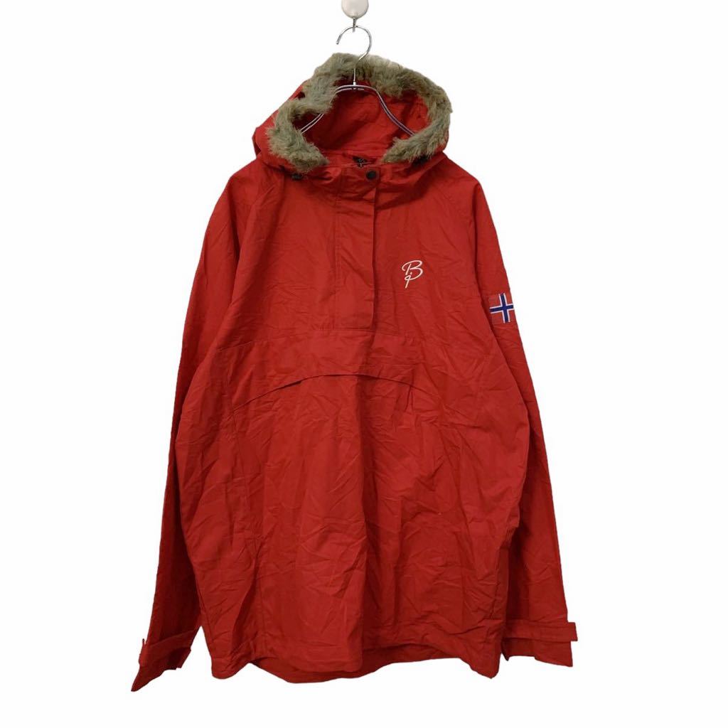 【中古】【古着】 アノラックパーカー M レッド ハーフジップ 古着卸 アメリカ仕入れ a411-5408
