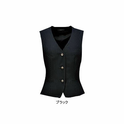 事務服・制服・オフィスウェア ピエ V9420-99 ベスト(3ツボタン) 15号・ブラック