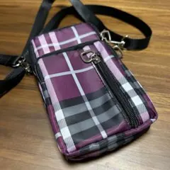 チェック柄 スマホショルダーバッグ