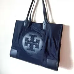 トリーバーチトートバック エラ 大容量 旅行 ビッグロゴ ナイロン ネイビー