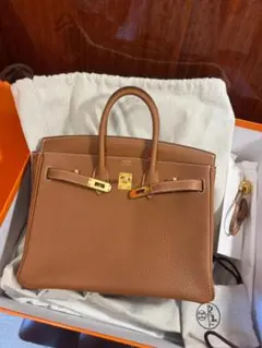エルメス ブラウンレザー ハンドバッグ
